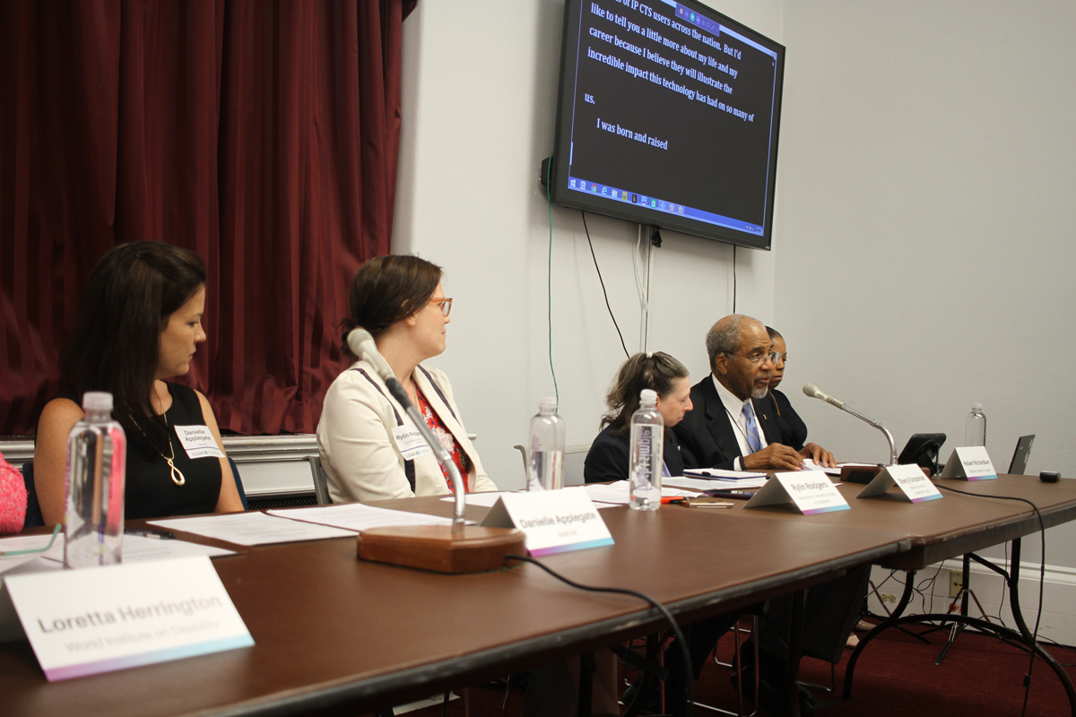 Congressional briefing with Clear2Connect. Image depicts a group of 5 diverse individuals briefing congress.